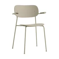 audo - chaise de jardin avec accoudoirs co dining plastic - olive/polypropylène recyclé/lxhxp 62x80x50.5cm/structure acier revêtu par poudre