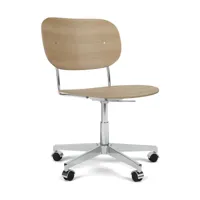 audo - chaise de bureau co - chêne naturel/lxhxp 65,5x78,5x65,5cm/structure aluminium poli