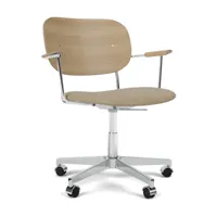 audo - chaise de bureau co task avec accourdoirs siège rembourré - beige/tissu audo bouclé 02/lxhxp 65,5x79,5x65,5cm/structure aluminium poli