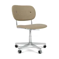 audo - chaise de bureau co task tissu - beige/tissu audo bouclé 02/lxhxp 65,5x79,5x65,5cm/structure aluminium poli