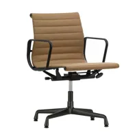 vitra - chaise de bureau ea 132 aluminium chair - papyrus/cosy 2 (80% laine vierge, 20% polyamide)/structure en aluminium revêtu par poudre noir/lxhxp