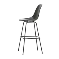 vitra - chaise de bar haute eames fiberglass basic dark - gris éléphant/assise fibre de verre/structure acier revêtu par poudre/lxhxp 47x120x54cm/ ave