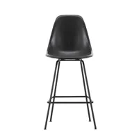 vitra - chaise de bar haute eames fiberglass basic dark - gris éléphant/assise fibre de verre/structure acier revêtu de poudre/lxhxp 47x108x53,5cm/ av
