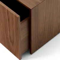 new works - table d'appoint avec tiroir mass - noyer/laqué mat/lxlxh 40x40x47cm