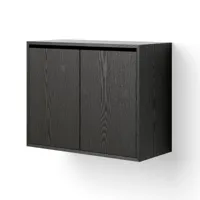 new works - armoire basse avec portes haute - frêne noir/lxlxh 79x35x62,4cm