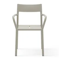 new works - chaise de jardin avec accoudoirs may - gris clair/revêtu par poudre/lxhxp 56x81x50cm