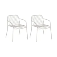 blomus - set de 2 fauteuil de jardin yua wire - soie grise/revêtement en zinc/lxhxp 60x77x60cm/avec patins en plastique/charge maximale 110 kg