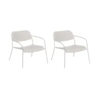 blomus - set de 2 fauteuil lounge de jardin yua wire - soie grise/galvanisé/revêtement par poudre/lxlxh 72x68x66cm/charge maximale 110kg/avec patins e