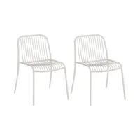 blomus - set de 2 chaise de jardin yua wire - soie grise/revêtement en zinc/lxhxp 60x77x55cm/avec patins en plastique/charge maximale 110 kg