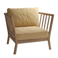 fritz hansen - skagerak - fauteuil lounge de jardin skagerak tradition - jaune miel/sunbrella lopi biscuit (100% polyacrylique)/lxhxp 90,5x82x78,5cm