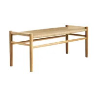 fdb møbler - banc j83b - nature/chêne laqué mat/lxhxp 100,1x41x37,3cm/profondeur du siège 37,3cm/tissage naturel