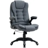 vinsetto fauteuil de bureau chaise pour ordinateur ergonomique dossier inclinable assise pivotant hauteur réglable accoudoir rembourré gris