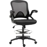 vinsetto fauteuil de bureau chaise de bureau assise haute réglable dim. 64l x 60l x 106-126h cm pivotant 360° maille respirante noir