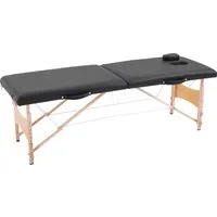 homcom table de massage lit de massage pliante  2 zones portable sac de tranport inclus hauteur réglable 186l x 60l x 58-81h cm noir