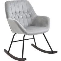 homcom fauteuil à bascule grand confort accoudoirs assise dossier garnissage mousse haute densité velours gris aosom france