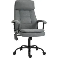 vinsetto fauteuil chaise de bureau chaise manager massant pivotant hauteur réglable tissu lin gris