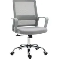 vinsetto fauteuil chaise de bureau ergonomique assise réglable en hauteur de 46 à 56 cm pivotante 360° gris
