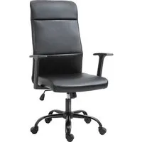 vinsetto fauteuil manager chaise de bureau ergonomique pivotant 360° hauteur assise réglable revêtement synthétique pu noir