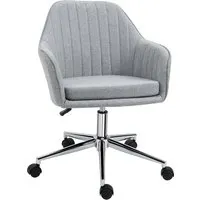 homcom chaise de bureau ergonomique fauteuil de bureau design contemporain hauteur réglable pivotant 360° gris clair    aosom france