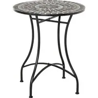 outsunny table ronde bistro table de jardin style fer forgé mosaïque métal époxy dim. ø 60 x 71 cm multicolore
