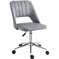 vinsetto chaise de bureau design contemporain pivotante 360° ergonomique hauteur réglable revêtement velours 49 x 60 x 91 cm gris foncé