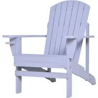 outsunny fauteuil de jardin adirondack en bois forme ergonomique résistant aux intempéries charge max 150 kg 72,5 x 97 x 93 cm gris