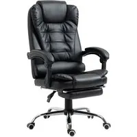 homcom fauteuil de bureau fauteuil manager grand confort dossier inclinable roulettes p.u 64,5 x 69 x 127 cm noir