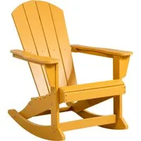 outsunny fauteuil à bascule adirondack rocking chair assise dossier ergonomique en hdpe 73,5 x 93 x 91,5 cm orange   aosom france