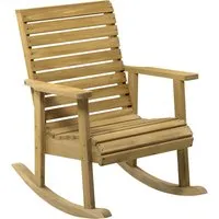 outsunny fauteuil à bascule rocking chair d'extérieur jardin en bois massif - 64 x 86 x 85 cm marron