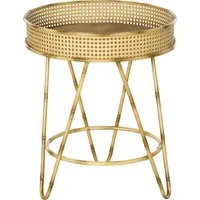 homcom table d'appoint table ronde bout de canapé style naturel avec plateau en bois et métal ø 50 x 59,5h cm marron   aosom france