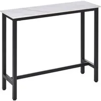 homcom table de bar table haute polyvalente design contemporain dim. 20l x 40l x 100h cm