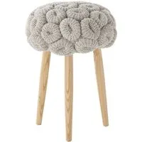 grey knitted stool