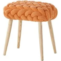 orange knitted stool