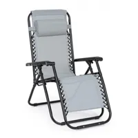 contemporary style - chaise longue morgan gris clair (2 pezzi)