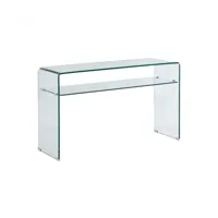 arredo smart - table console rectangulaire avec tablette en verre trempé confortable et sûre