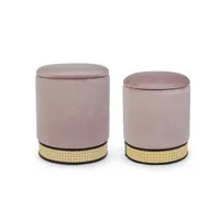contemporary style - set2 pouf contenitore milena rosa ant