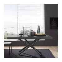 altacom - table rectangulaire fixe ou extensible avec base en métal peint