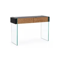 contemporary style - 2c line wood black110x40 console table