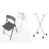 pezzani - ensemble chariot de chaises + 6 chaises pliantes modèle piper