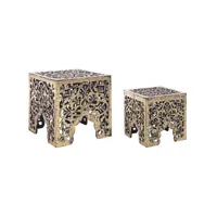 contemporary style - set2 kiran coffee table gold, découvrez les actualités, demandez à notre consultant