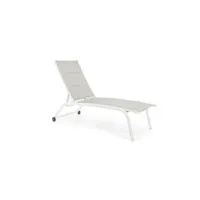 contemporary style - chaise longue à roulettes cleopas blanc zh10 (4 pezzi)