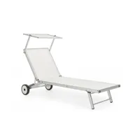 contemporary style - chaise longue cross c-roues blanc (2 pezzi)