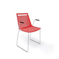 gaber - chaise à piètement traîneau akami ss avec accoudoirs, disponible dans une large gamme de couleurs et de finitions