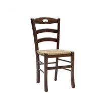 arredo smart - chaise rustique en bois avec assise en paille arredinitaly