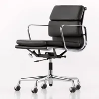 fauteuil de bureau pivotant rembourré 543 avec structure en aluminium chromé et mouvement oscillant réglable en hauteur