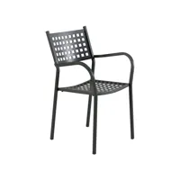 vermobil - alice pt chaise en acier galvanisé avec accoudoirs empilable et disponible en plusieurs couleurs