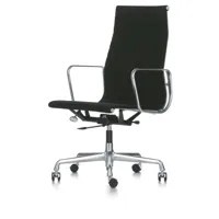 fauteuil de bureau rembourré pivotant 540 avec structure en aluminium chromé et mouvement oscillant réglable en hauteur