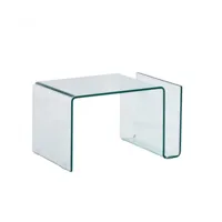 arredo smart - table basse rectangulaire en verre trempé avec porte-revues pratique