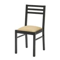 arredo smart - chaise de cuisine en bois avec assise rembourrée noire, confort et élégance (2 pezzi)