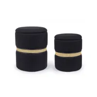 contemporary style - set2 pouf contenitore karina nero